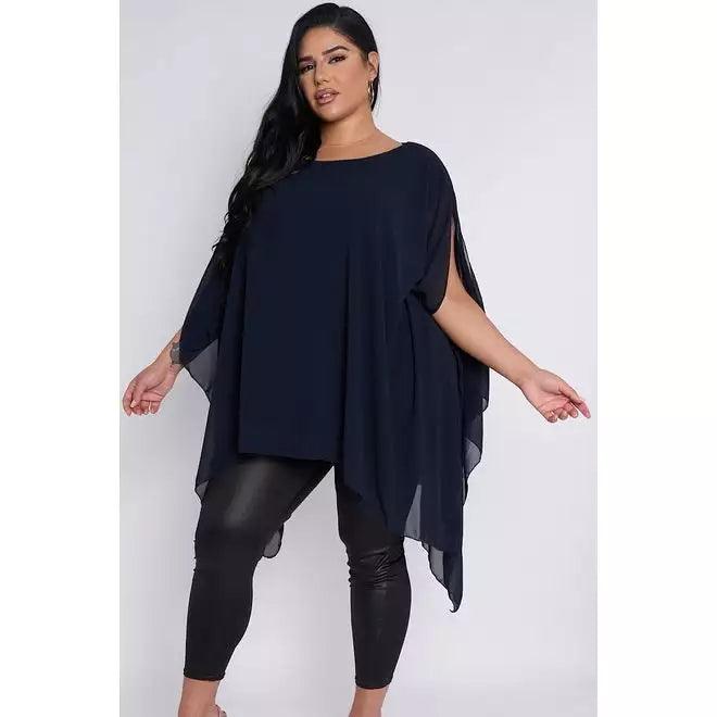Sheer poncho tops shop